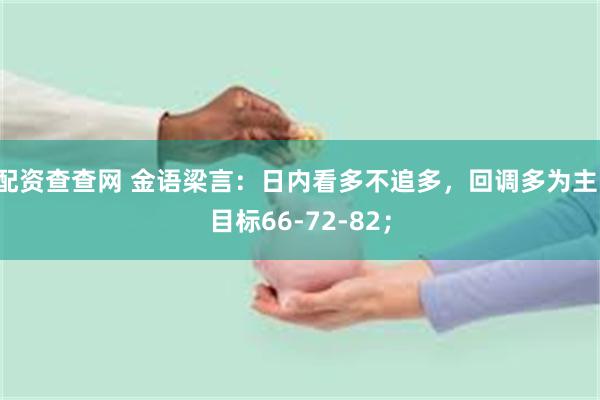 配资查查网 金语梁言：日内看多不追多，回调多为主，目标66-72-82；