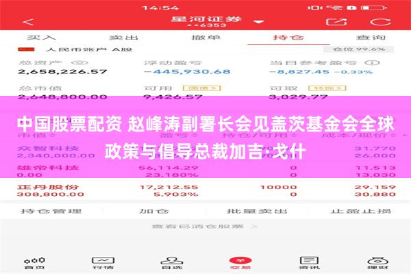中国股票配资 赵峰涛副署长会见盖茨基金会全球政策与倡导总裁加吉·戈什