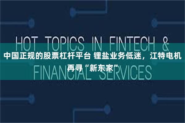 中国正规的股票杠杆平台 锂盐业务低迷，江特电机再寻“新东家”