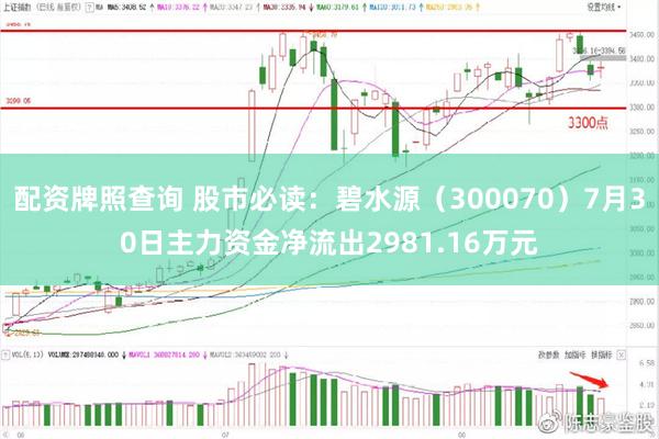 配资牌照查询 股市必读：碧水源（300070）7月30日主力资金净流出2981.16万元