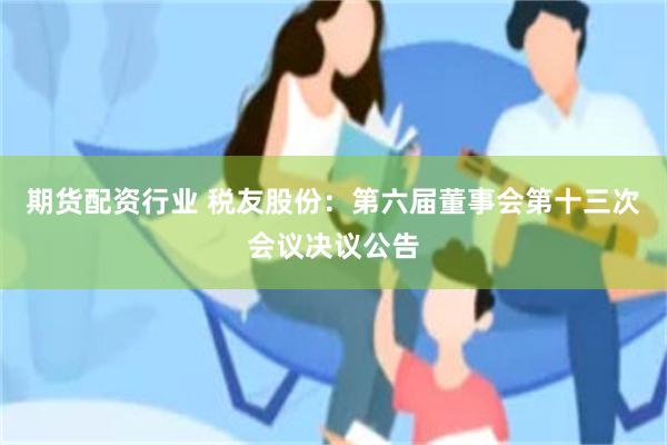期货配资行业 税友股份：第六届董事会第十三次会议决议公告