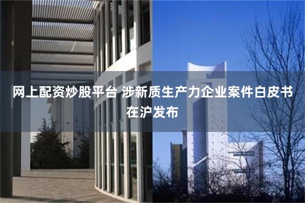 网上配资炒股平台 涉新质生产力企业案件白皮书在沪发布