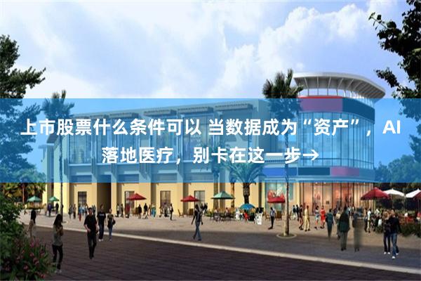 上市股票什么条件可以 当数据成为“资产”，AI落地医疗，别卡在这一步→
