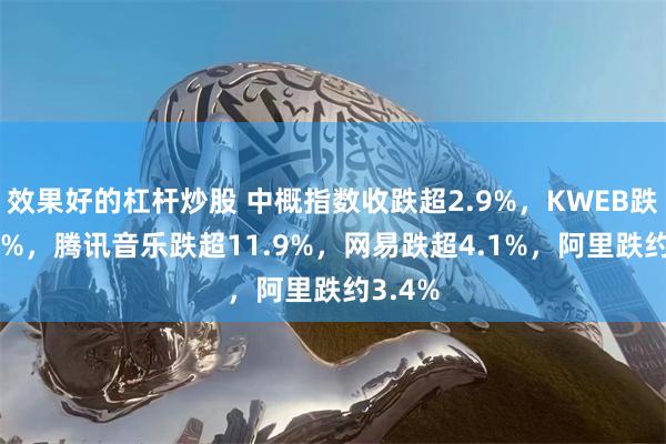 效果好的杠杆炒股 中概指数收跌超2.9%,KWEB跌超3.5%,腾讯音乐跌超11.9%,网易跌超4.1%,阿里跌约3.4%