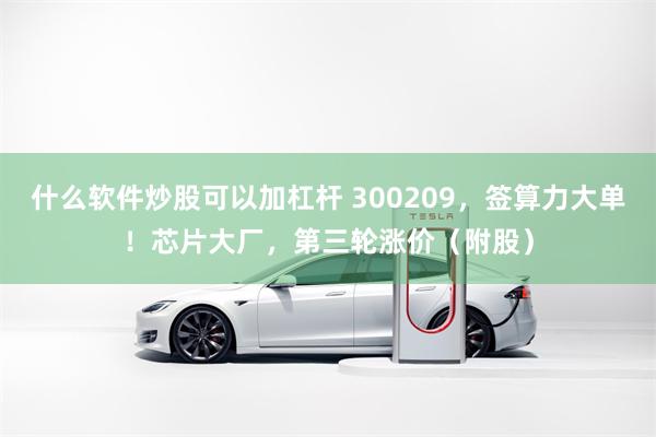 什么软件炒股可以加杠杆 300209，签算力大单！芯片大厂，第三轮涨价（附股）