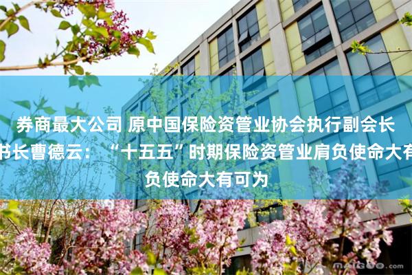 券商最大公司 原中国保险资管业协会执行副会长兼秘书长曹德云： “十五五”时期保险资管业肩负使命大有可为