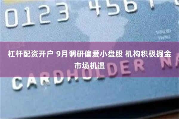 杠杆配资开户 9月调研偏爱小盘股 机构积极掘金市场机遇